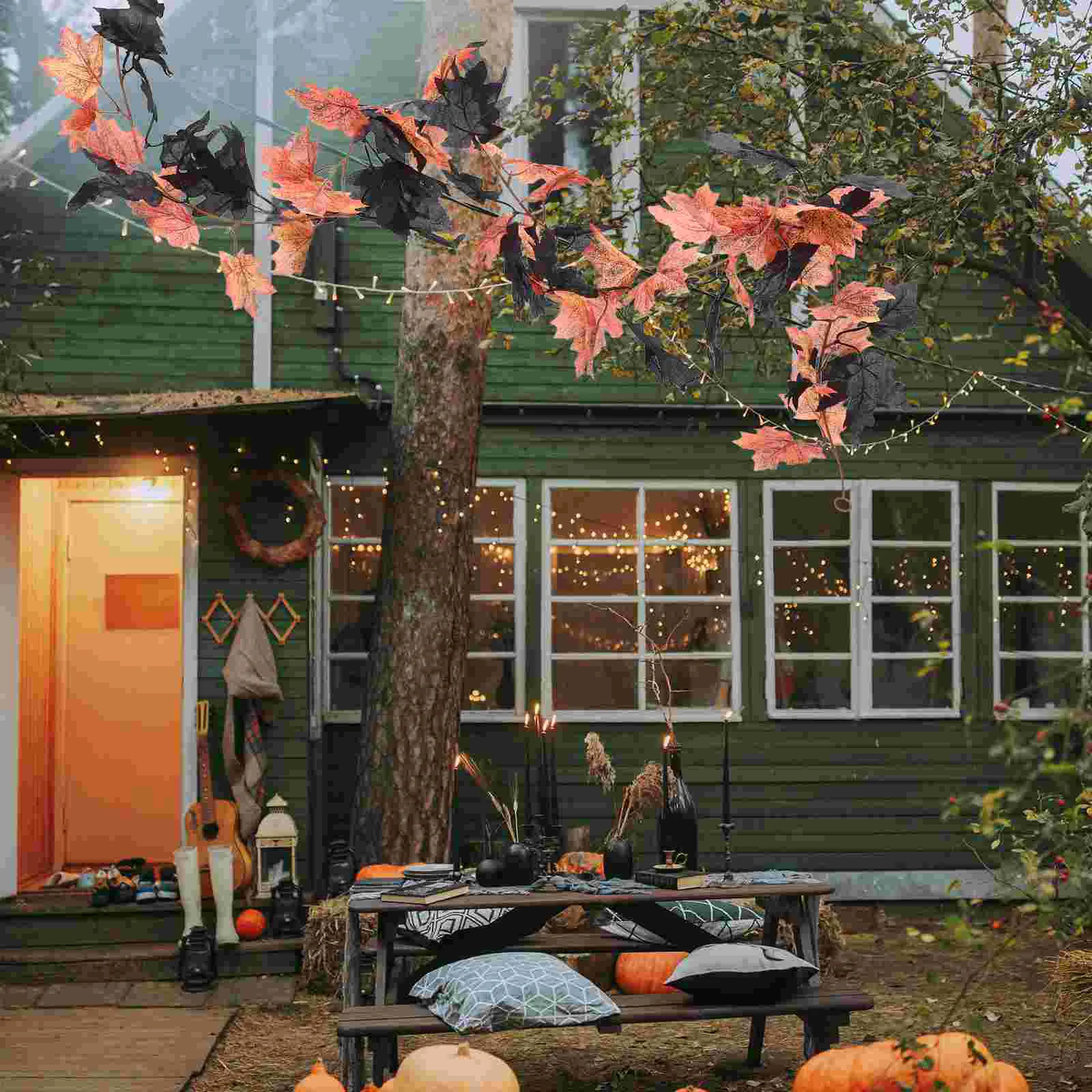 

Artificial Vines Door Hanging Wreath Accessory Fake Maple Leaf Home Silk Flower Garlands Wedding Ornament