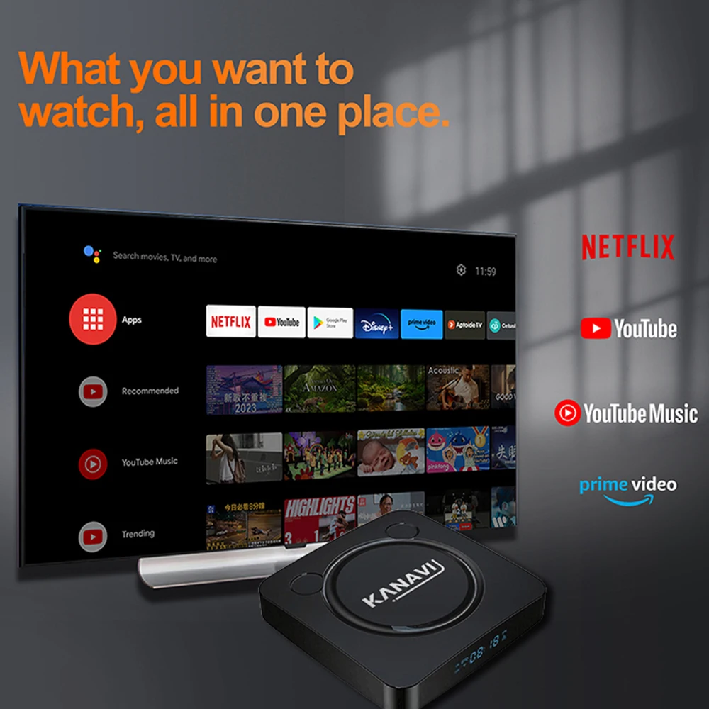 KANAVI Smart TV Box Android 11.0 с поддержкой видео 4K двойной Wi-Fi HDMI-совместимый 2 1 4 ГБ DDR3