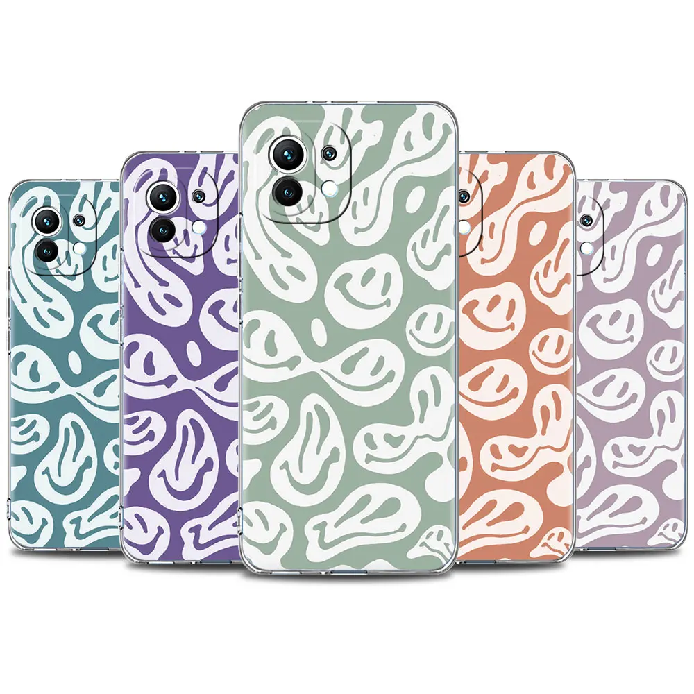 

Phone Case for Xiaomi Mi 11T 11 Lite 10T Pro 12 12x Silicone Note 11 CC9 cc9e 9S Cover Funda Coque Cute Funny Trippy Smiley Face