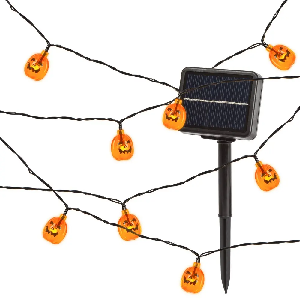 5 Ft L Acrylic Pumpkin Solar Light String