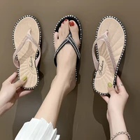 women simple solid color comfortable slippers flip flop summer beach female sandals non slip casual flat boutique home slippers
