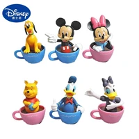 disney cup donald duck pooh bear kawaii cute anime action figures toys for boys girls kidsdoll cake decoration collectible model