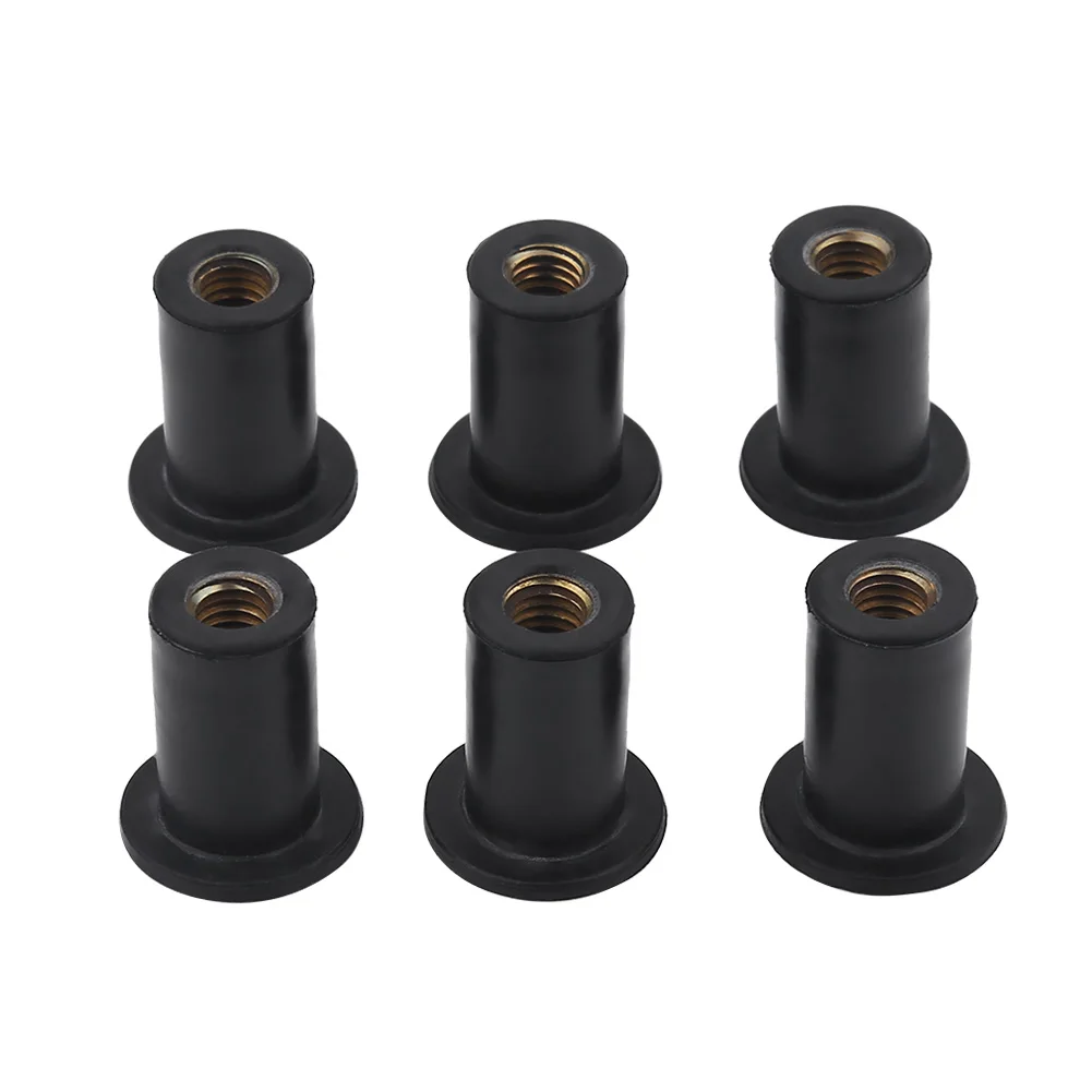 

6pc M5 Rubber Well Nuts Windshield Bolts for Motorcycles Kayak Canoe Boats