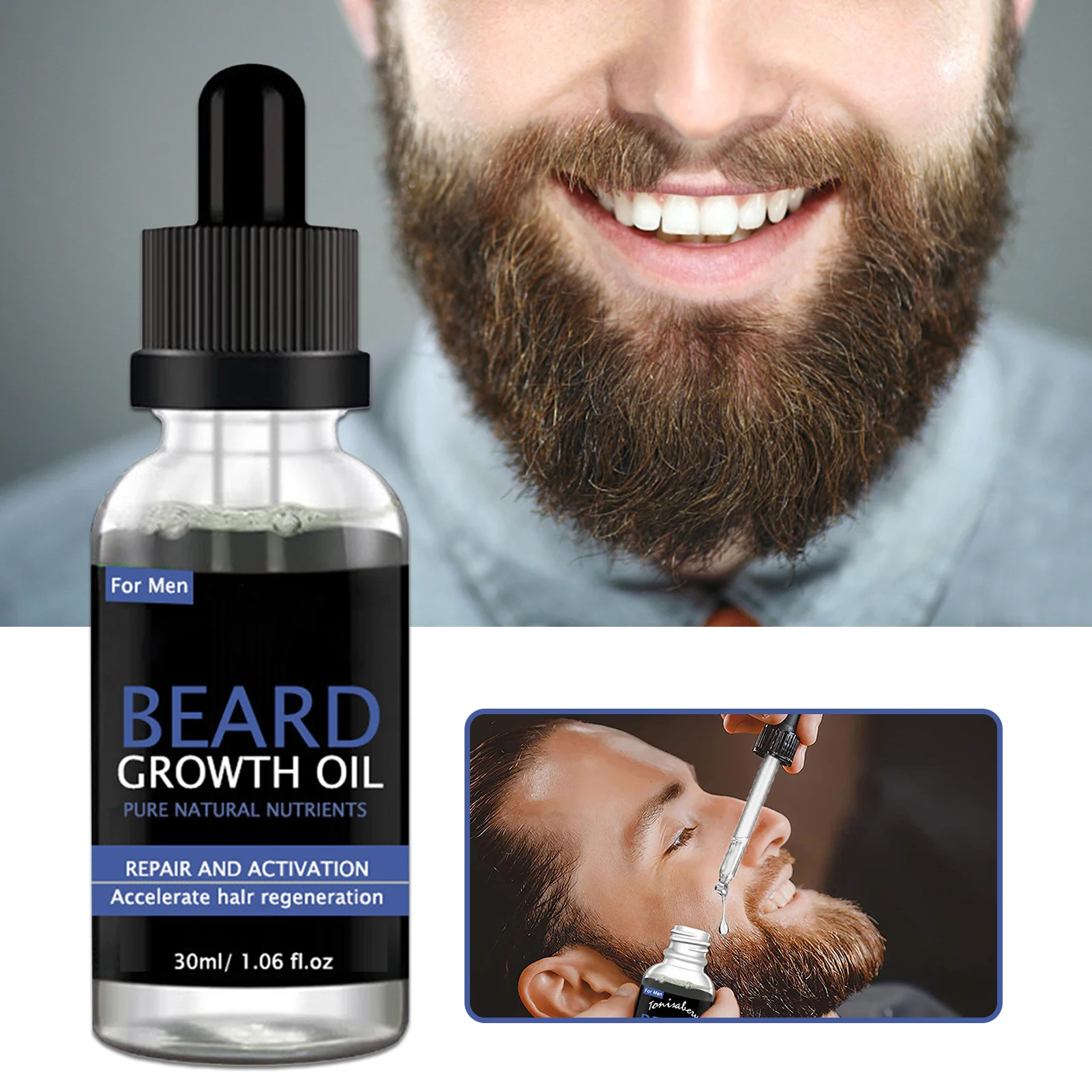 Масло для роста бороды мужчин сыворотка 30 мл стимулирует рост удлиняет густоту |