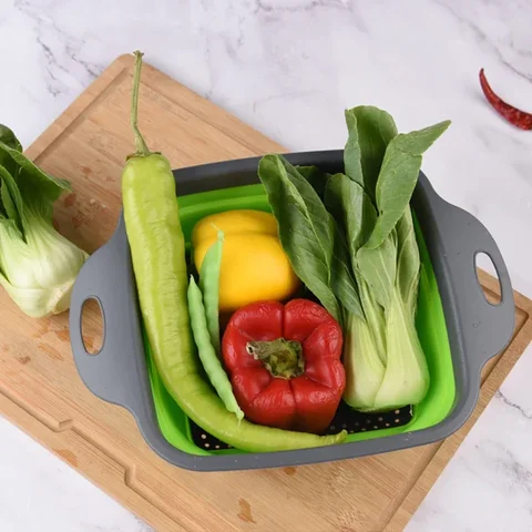 Складной силиконовый дуршлаг