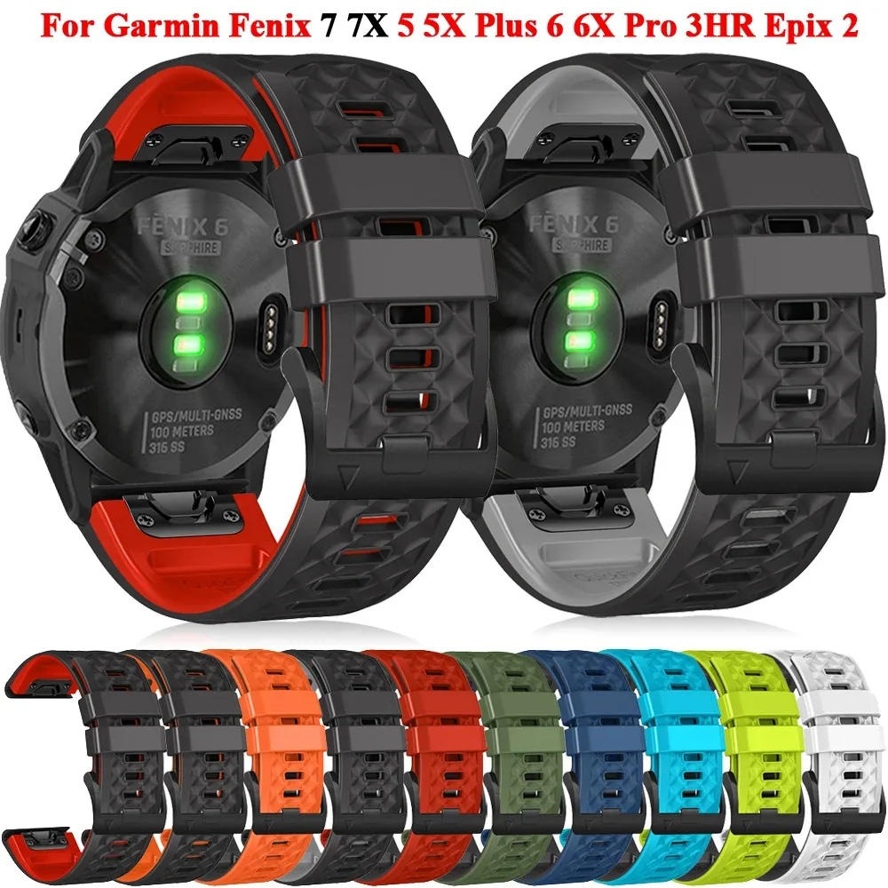 

Silicone 22 26mm Watch Straps For Garmin Enduro Fenix 7X 7 6X 6 Pro Epix forerunner 935 945 955 Quick Release Wristband Bracelet