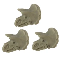 3 pcs simulation dinosaur skeleton drawer knobs resin triceratops knobs cabinet hardware