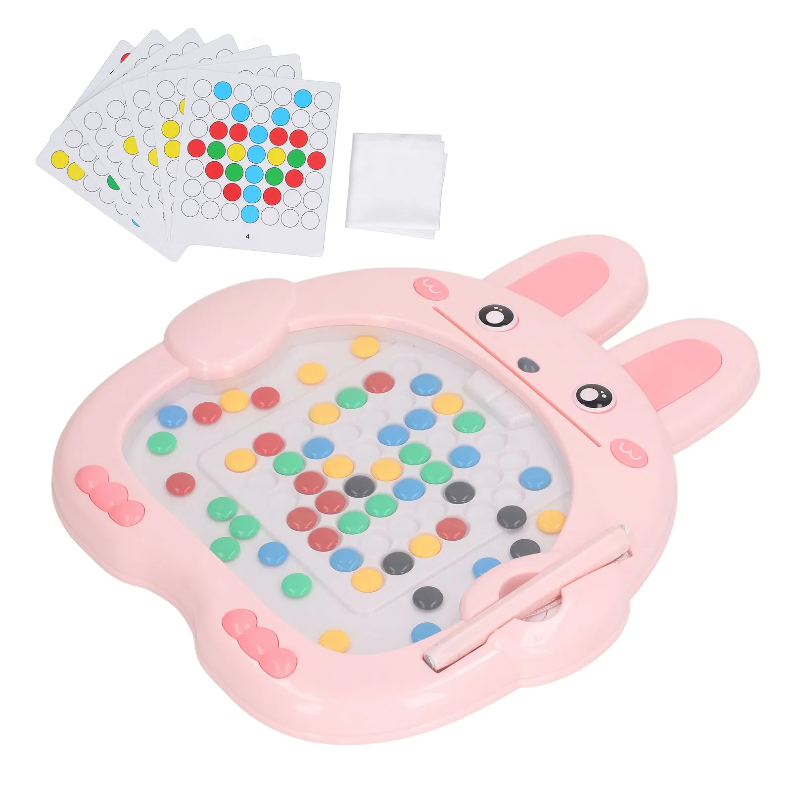 

Magnetic Dot Drawing Board Bunny Shape Drawing Toy With Pen And Cards Kids Early Educational Toy Gift For Children