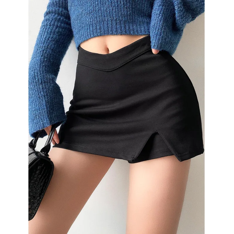 

WOMONGAGA 2022 European new style hot girl sexy style high waist tight mini skirt solid color trend women's clothing IZTT
