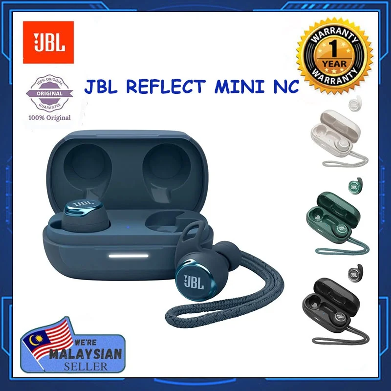 

Original JBL REFLECT MINI NC Wireless Bluetooth Earphones Stereo Earbuds Bass Sound Headphones Music Gaming Headset With Mic