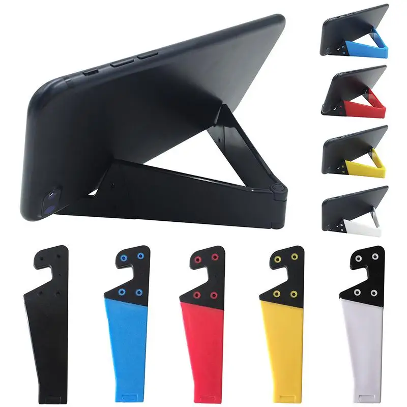 

1Pcs Universal Desktop Stand Colorful Portable Foldable V Model Mobile Phone Mount Holder Stand Cradle For Cell Phone In Stock
