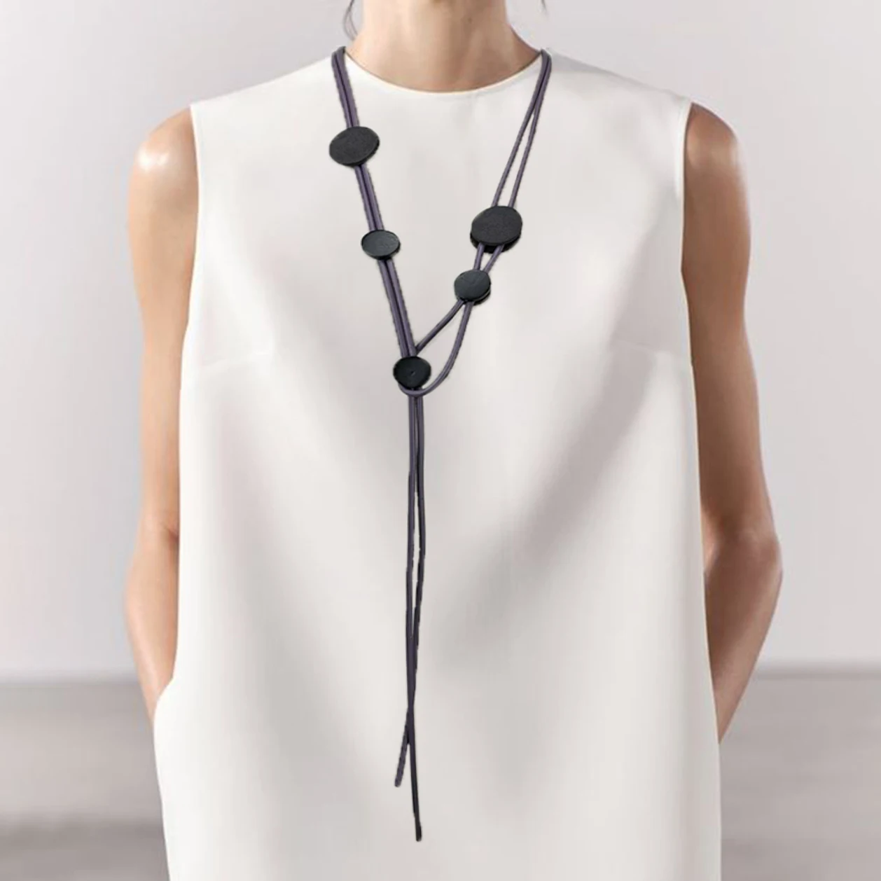 Новая женская цепочка ручной работы в этническом стиле ретро с черным резиновым