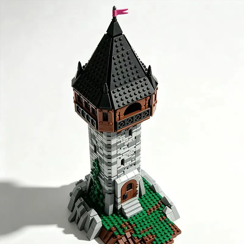 Фото Конструктор MOC: Средневековая башня-замок, набор для сборки из мелких деталей, архитектурная модель для расширения сцены, 1773 детали №1