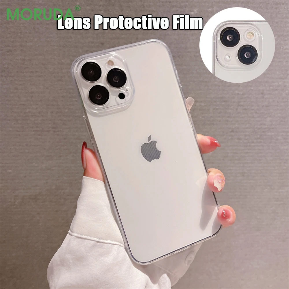 

Fashion Transparent Lens Protective Film Soft Case for iPhone 11 12 13 Pro Xs Max Mini 7 8 Plus XR X Shockproof TPU Back Cover