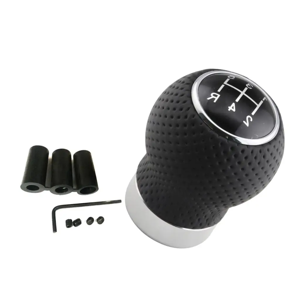 

5 er Knob Leather Universal Manual Transmission 5-SPD R Style Sliver