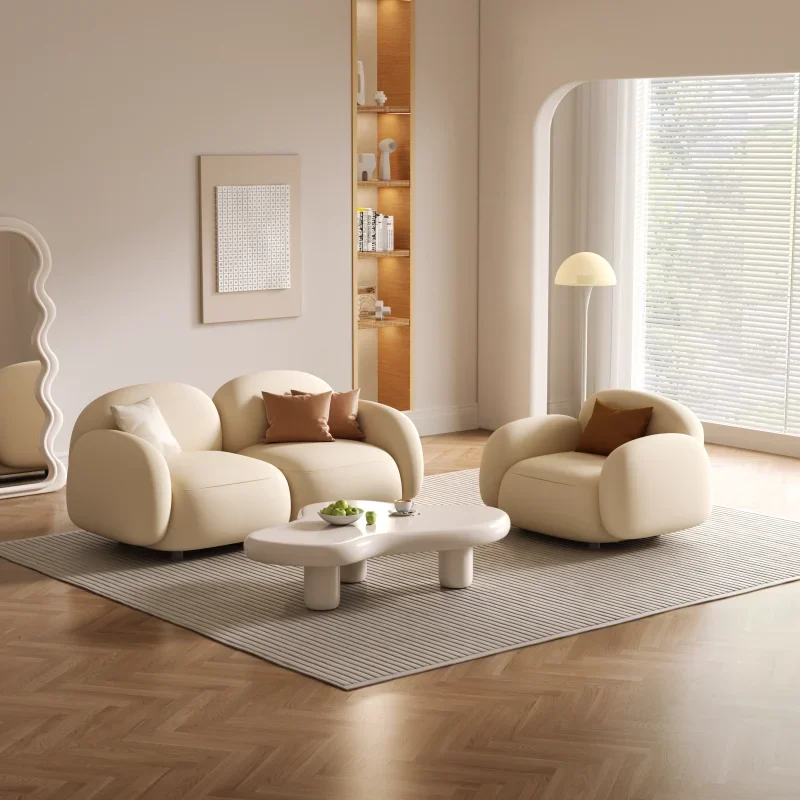 Скандинавский современный минималистичный диван 2-местный белый напольный