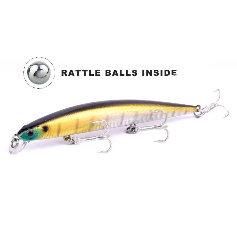 

115mm 10.5g Hard Floating Minnow Jerkbait Fishing Lures Long Casting 3D Eyes Pesca Minnow Bass Bait Sharp Hooks Fishing Tackles