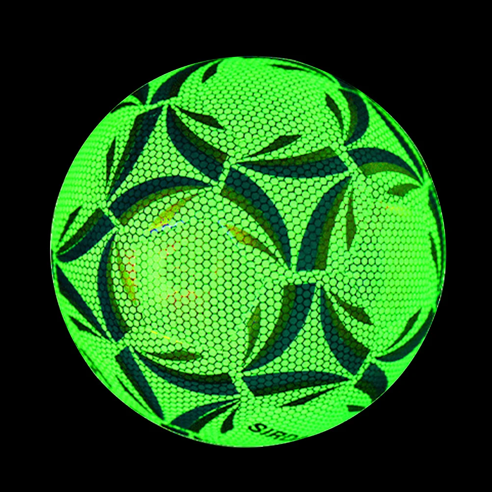 

Football Soccer Glowing Glow Sports Dark Light Fluorescent Training Size The Up Luminous Footballs Cool Match Pu Green Nightball