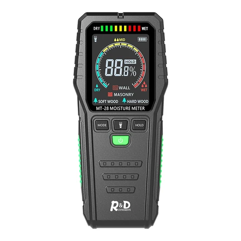 Цифровой измеритель влажности древесины R & D MT28, Бесконтактный электромагнитный прибор для измерения влажности дерева, гигрометр, детектор влажности древесины