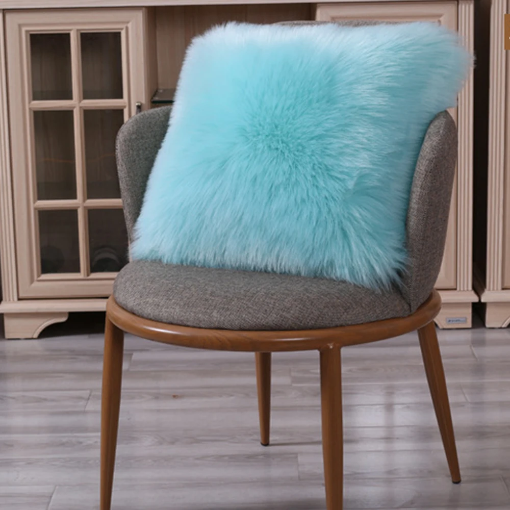 

Удобная белая наволочка из искусственной шерсти, двухсторонняя плюшевая наволочка для подушки, диванная подушка, моющаяся наволочка для го...