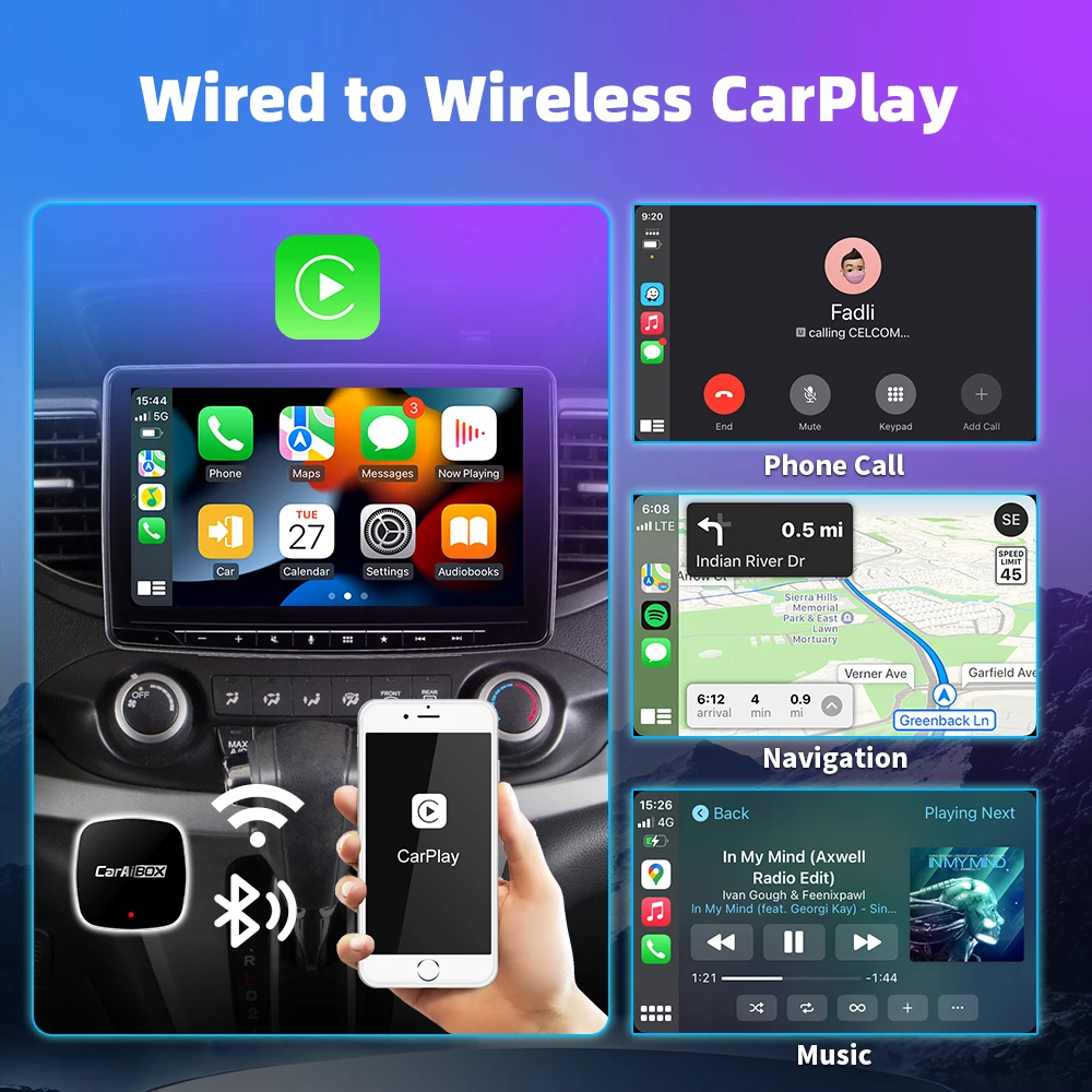Аксессуары для мини-автомобилей CarAiBOX оригинальный проводной адаптер Carplay или