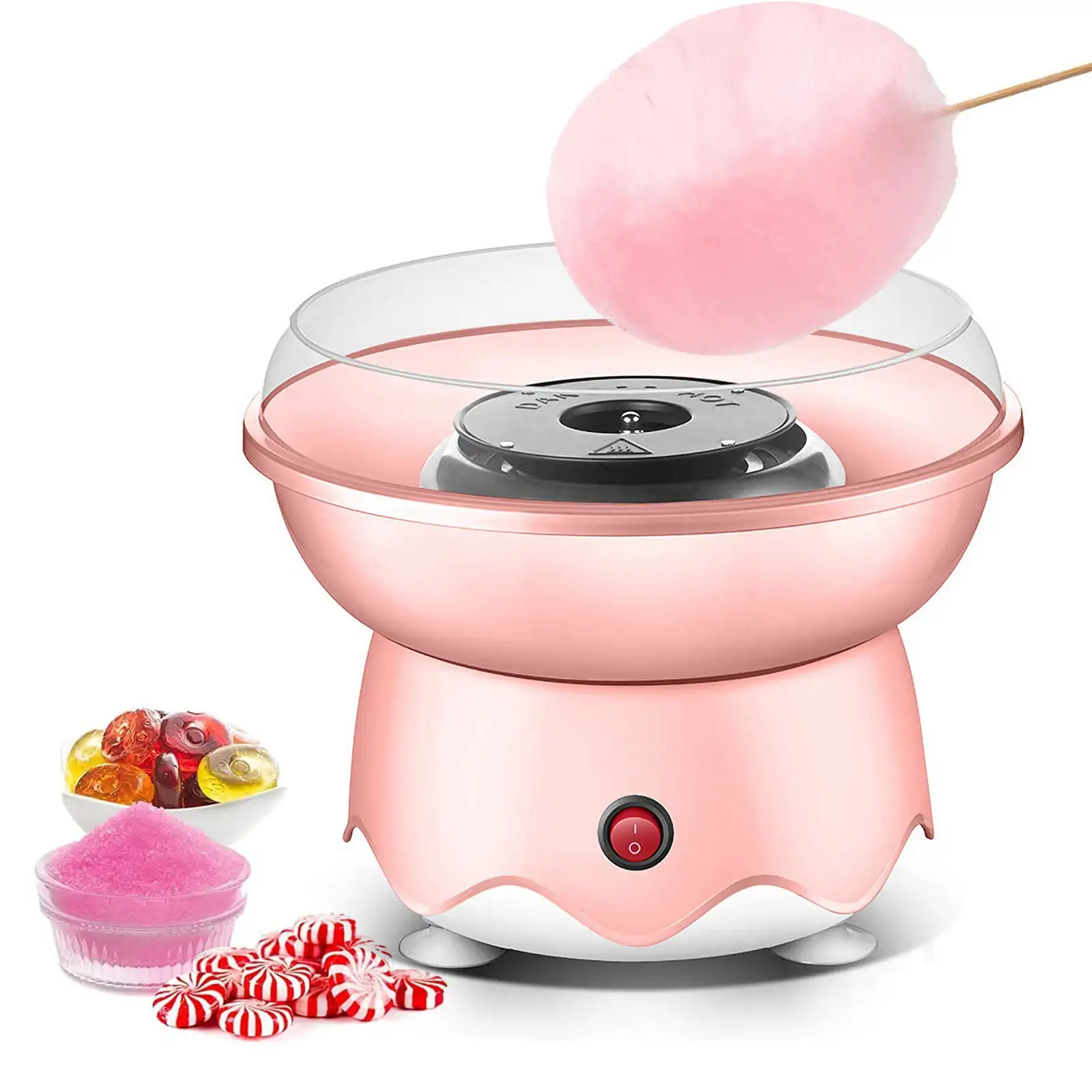 

Аппарат для изготовления сладостей из хлопка, 400 Вт, розовый цвет