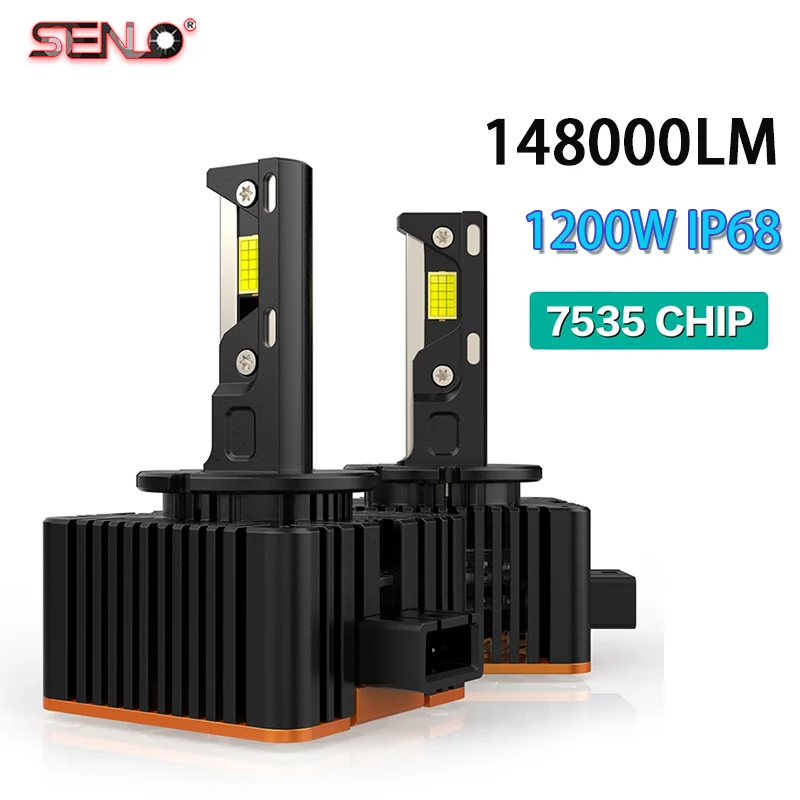Senlo New D Series D1S D3S Светодиодная фара HID Bulb Canbus 1200 Вт 148000 LM D4S D2S Без ошибок Plug and Play Фара