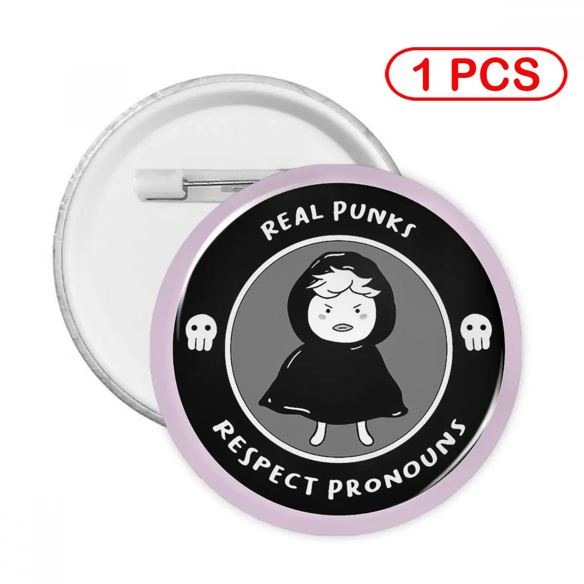 

Real Punks Respect Pronouns Pins Creative Brooch Jewelry Decor Metal Pin Badge Girl Child Broche Button Clothes Gift