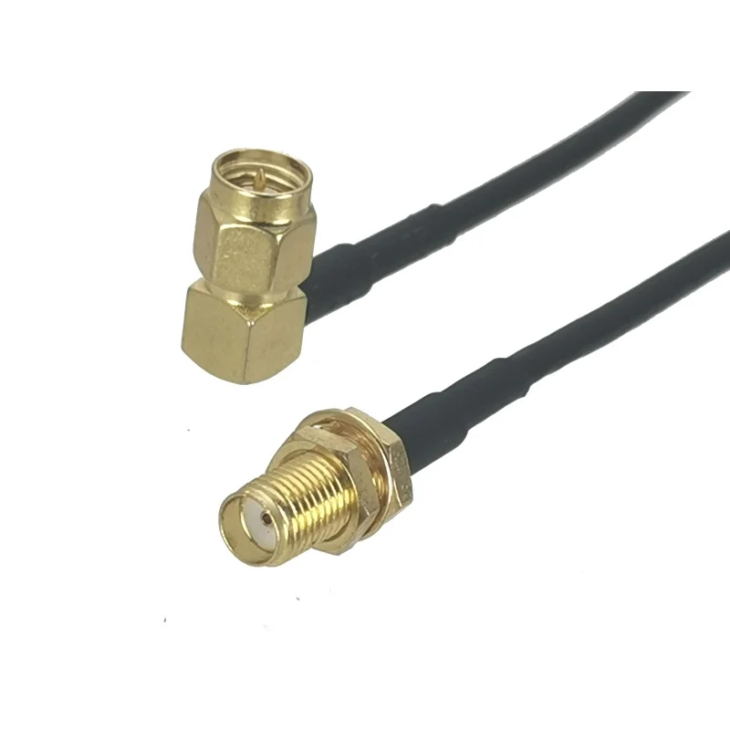 

1Pcs RG174 SMA Female Jack Bulkhead to SMA Male Plug Right angle Connector RF Coaxial Jumper Pigtail Cable 4inch~10M