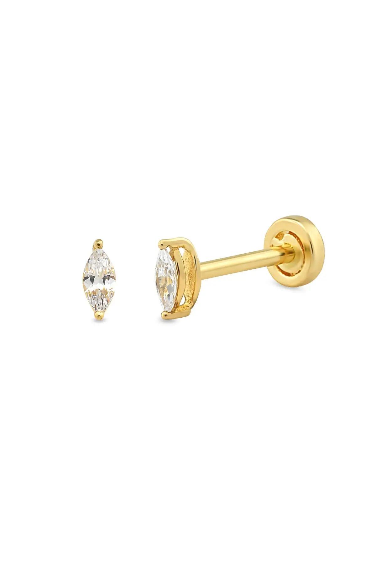

Gold 14 Sterling Single Marquise Cut Piercing