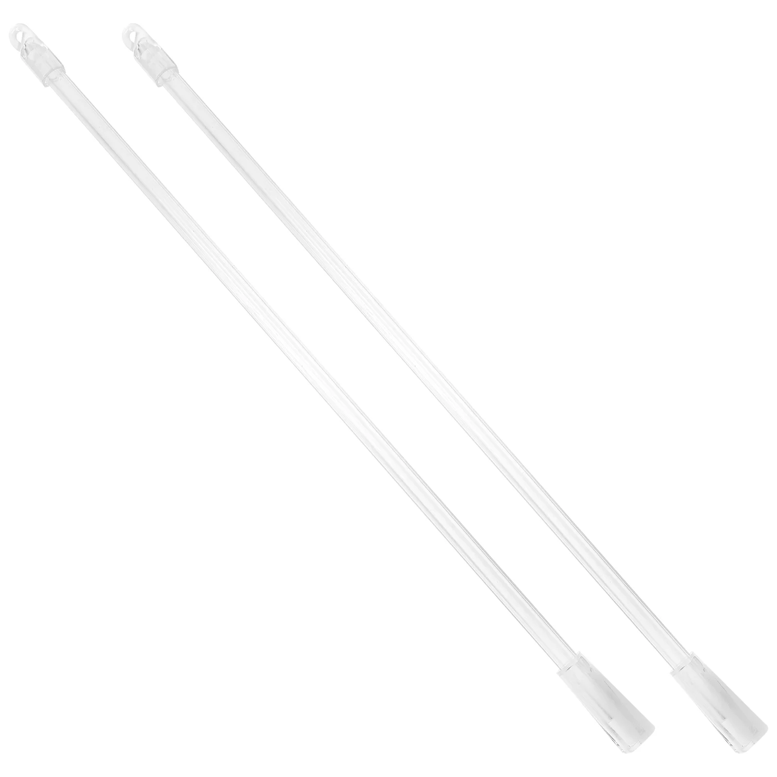 

2 Pcs Curtain Rods Windows Shutter Rotary Blind Stick Hook Handle Vertical Wand Accessories Acrylic