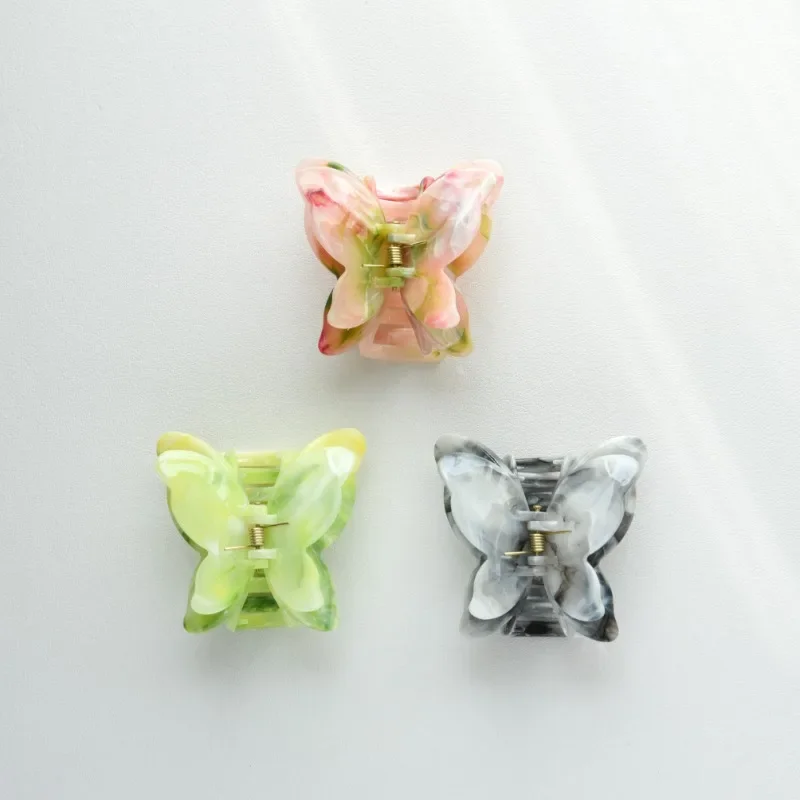 Fairy Green Butterfly Hair Claw Plastic Sweet Princess Crab Clip Hairpins Headwear for Women Girls Spring Accessories