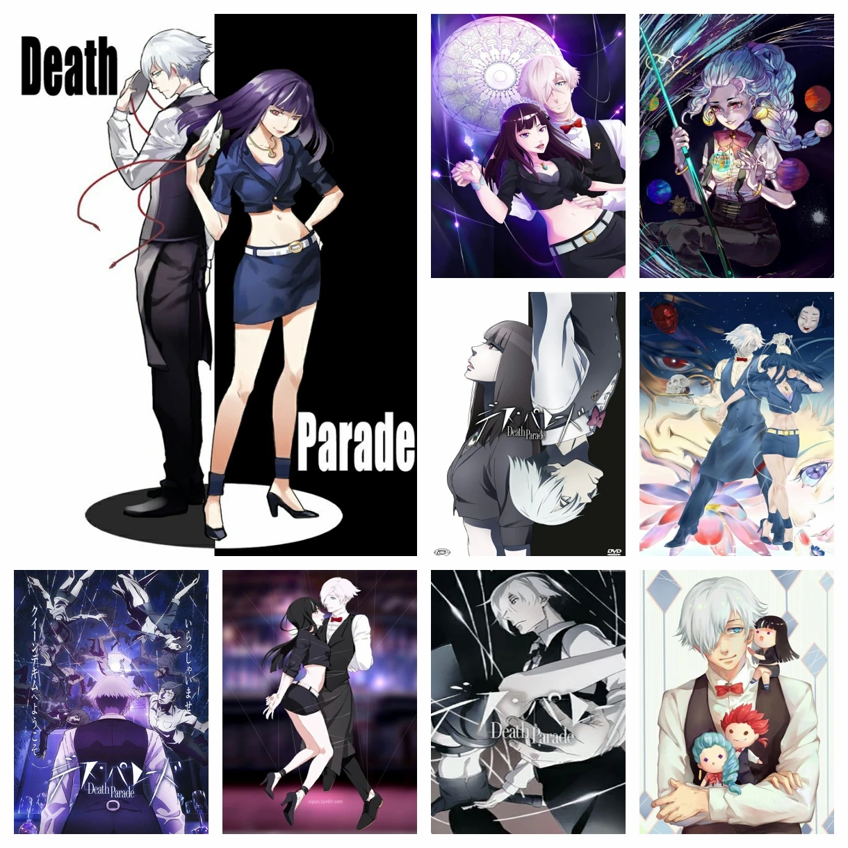 

Картина из аниме «смертельный парад» для девочек, алмазная 5D картина «сделай сам» из мультфильма смертельный бильярд, вышивка крестиком, мо...