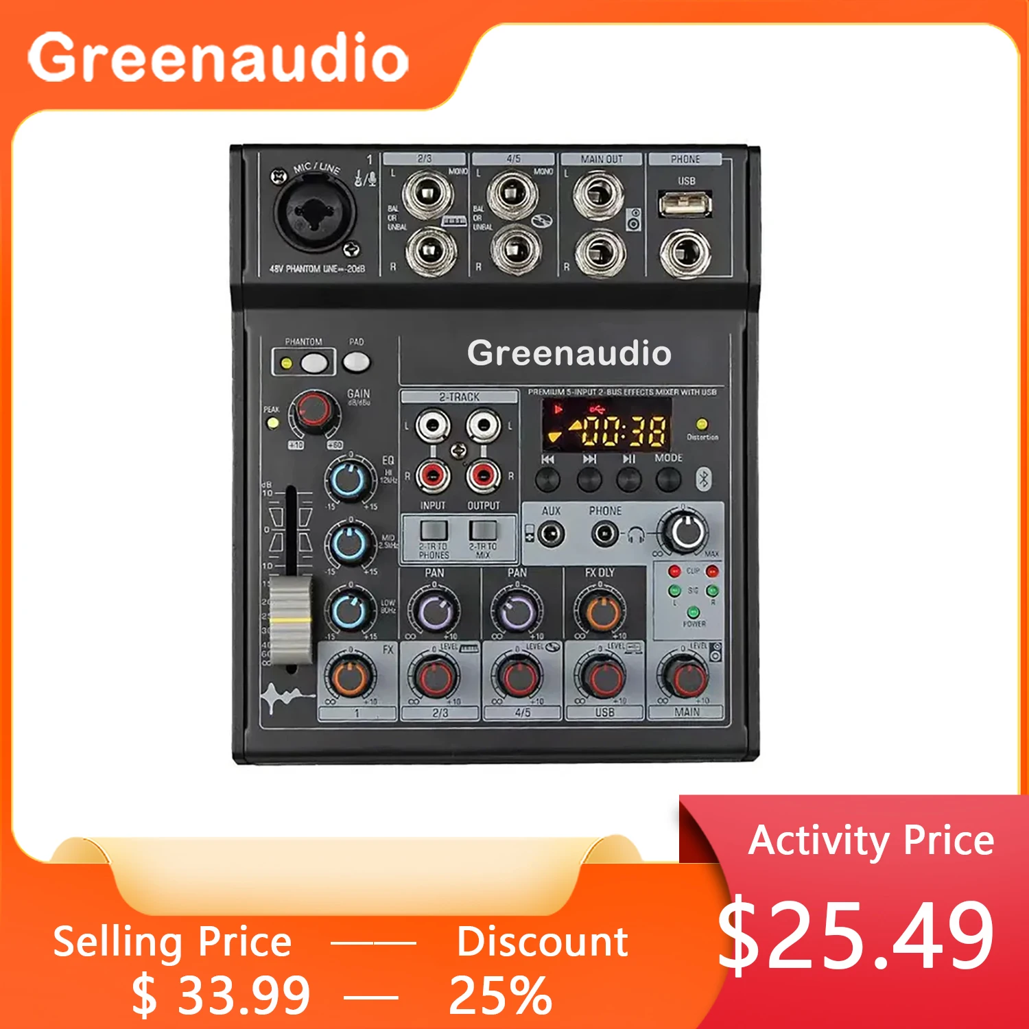 Флуоресцентная акустическая система, 4-канальный bluetooth флуоресцентный контроллер для подкастеров, музыкантов