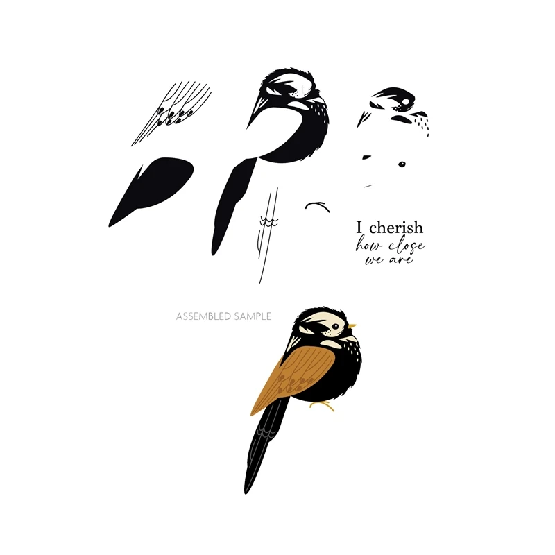 Пернатые друзья мини-птицы новинка 2022 прозрачный штамп для скрапбукинга