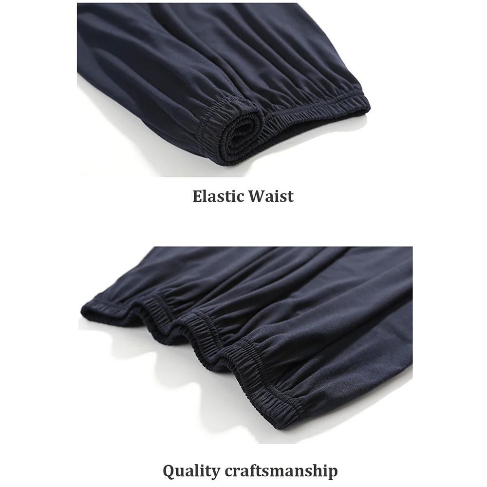 4XL Loose High Elastic Waist Pajama Pants Hygroscopic Breathable PJ Pyjama Pants Modal Pajamas for Men Sleepwear With Two Pocket