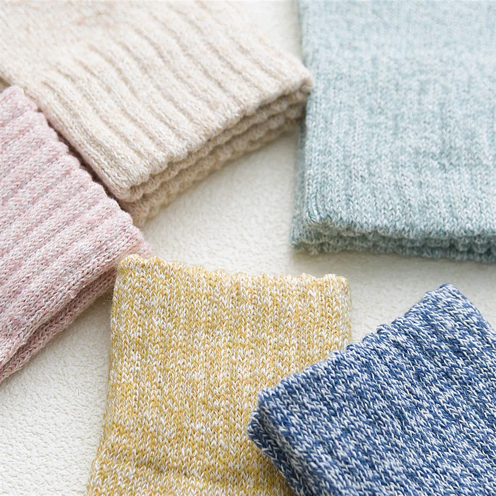 5 Pairs Autumn and Winter Harajuku Lovelty Women Wool Socks Super Thick Warm Cashmere  Ethnic Style Women Casual Socks