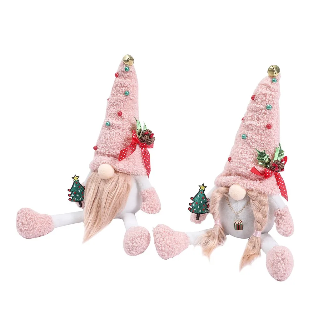 

Rudolph New Christmas Pink Rudolph Faceless Doll Christmas Standing Swedish Doll Tree Faceless Xmas Gift Party