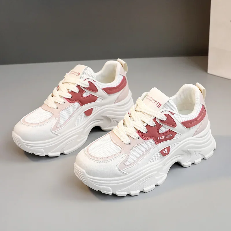 Модные женские кроссовки весенние дышащие удобные на платформе для женщин K dle