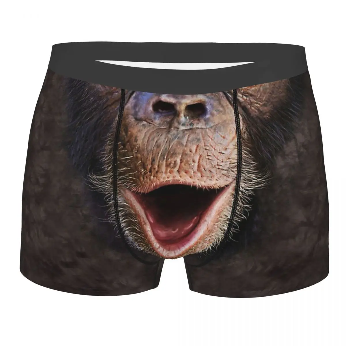 

3D Three Dimensional Cute Animal Happy Chimp- Monkey Face Gift Underpants Cotton Panties Male Underwear Sexy Shorts Boxer Briefs
