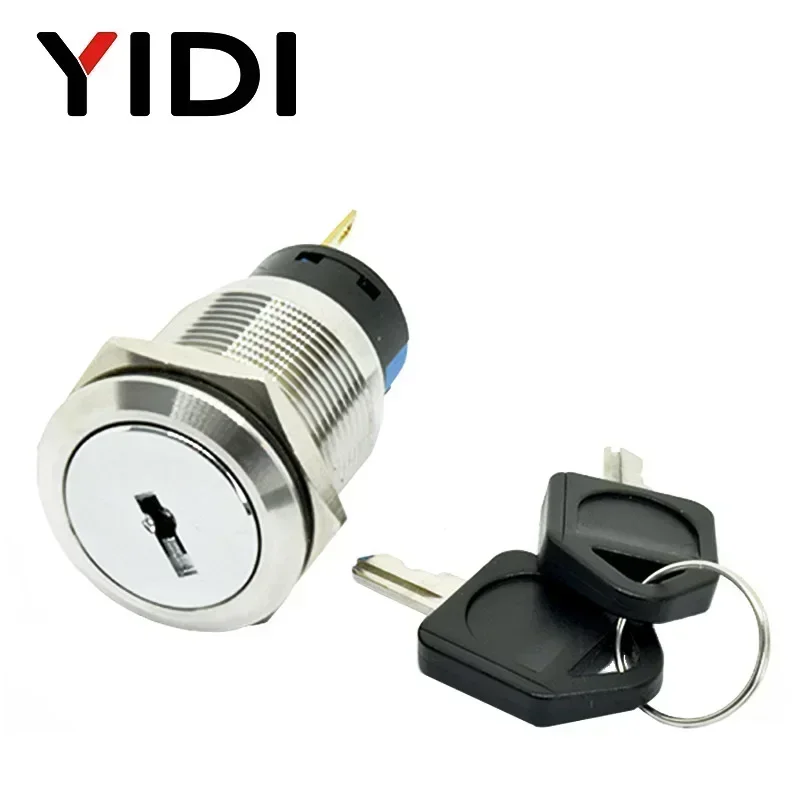 

19 мм водонепроницаемая нержавеющая сталь 2 3 положения металлический ключевой переключатель 1NO1NC кнопочный переключатель самоблокирующийся фиксирующийся переключатель