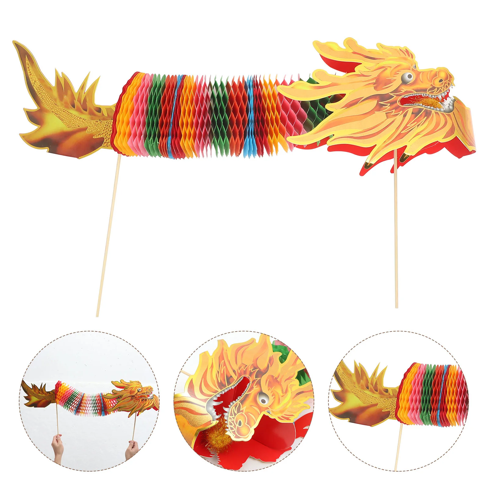 

Handheld Dragon Decor Holding Dragon Photo Prop Chinese Style New Year Paper Dragon Ornament