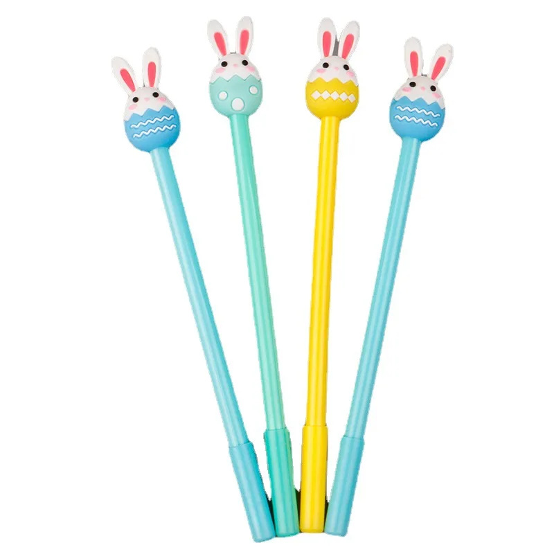 60 Pcs Cartoon Cute Pet Rabbit Silicone Gel Pens Set Lovely Lollipop Long-eared Rabbit Signature Quick-drying Learning Supplies