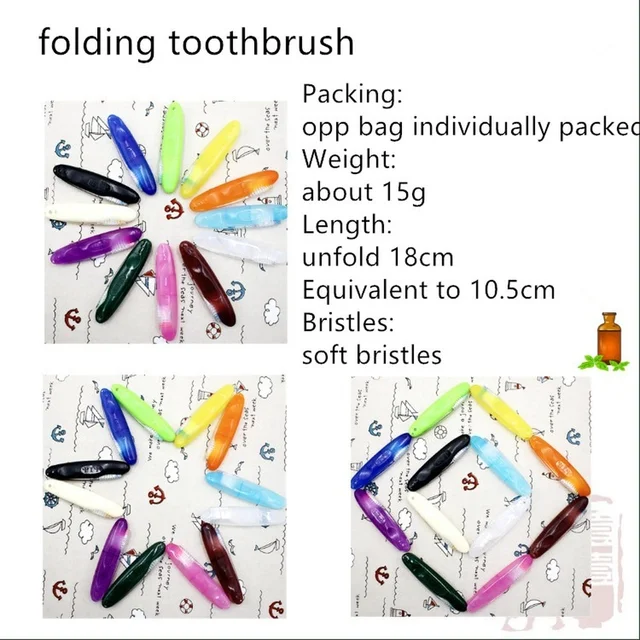 1 pièce brosse à dents pliante Portable brosse à dents souple bambou charbon de bois Ultra voyage brosse à dents Camping approvisionnement soins buccaux 4