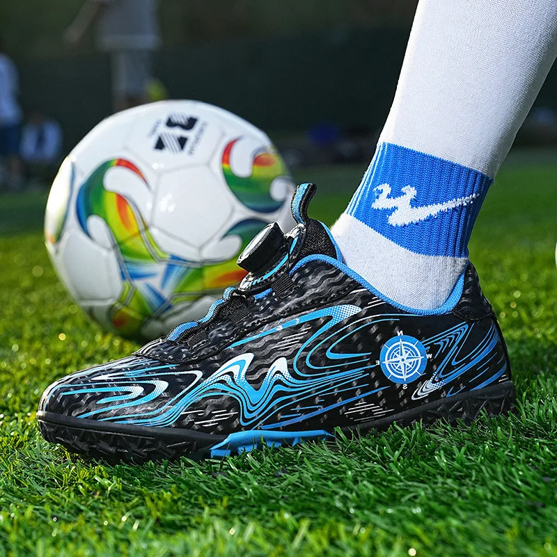 Fashion Knob Light Short Spikes Football Shoes Boy Professional Anti-slip Training Shoes Children Breathable Kids Soccer Shoes