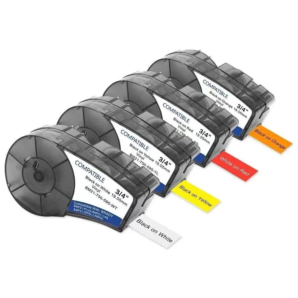 1 шт., виниловая флейта, совместимая с Brady, флейта 19,1 мм, белая/оранжевая/красная, 3/4 дюйма для фотографий, принтер этикеток