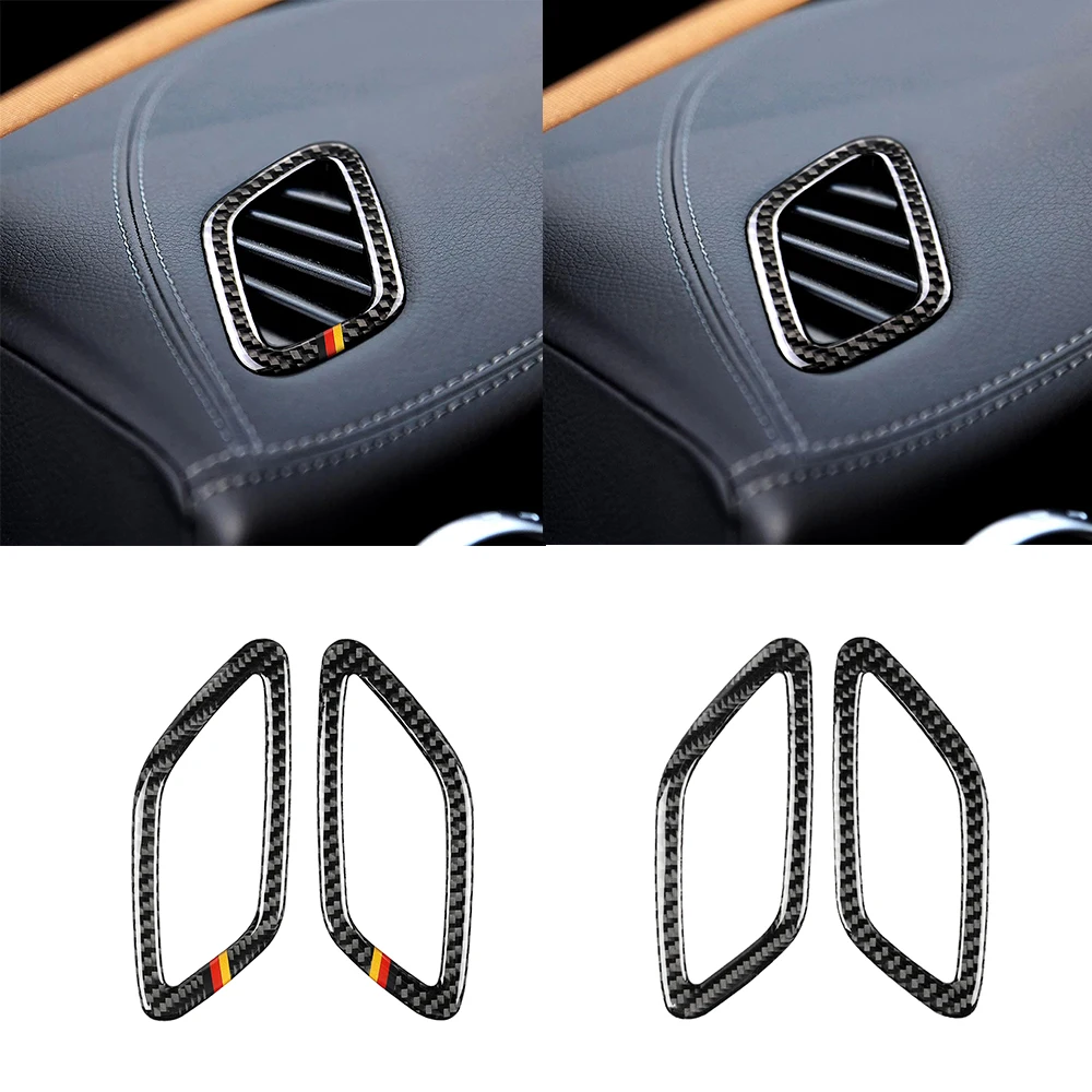 

Dashboard Air Condition Outlet Decor Cover Trim Carbon Fiber For Mercedes Benz A GLA CLA Class W176 X156 C117