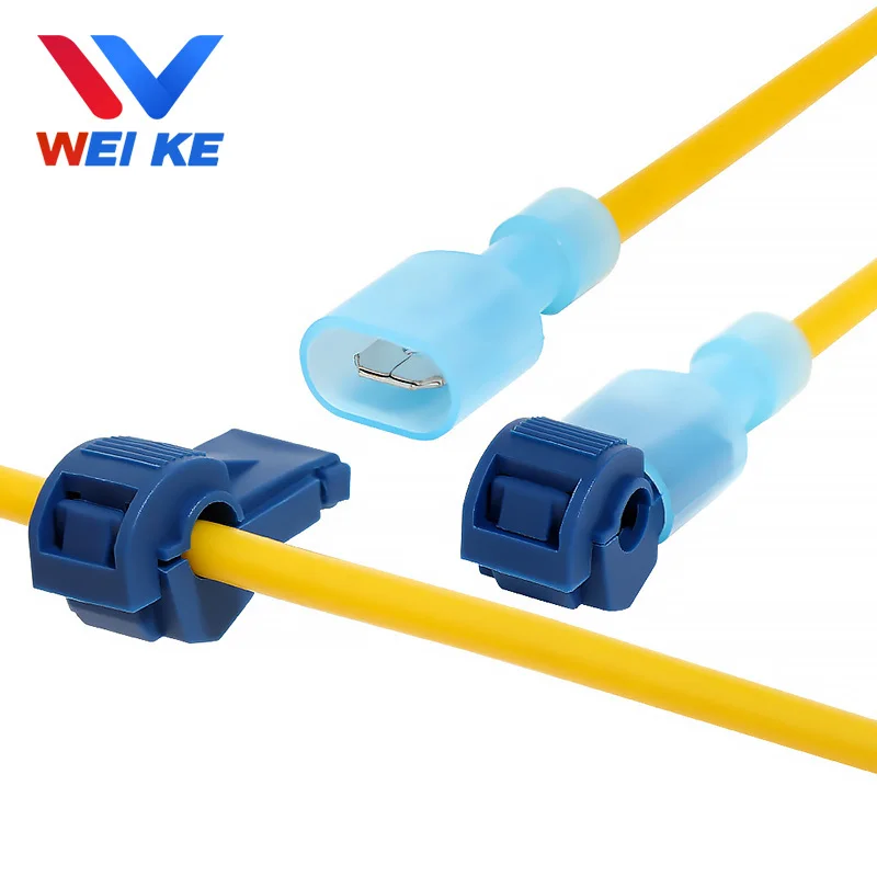 

10/20/30PCS T Type Quick Butt Termin Insulated Without Breaking Cable Crimp Snap Locking Electrical Wire Connectors Terminals