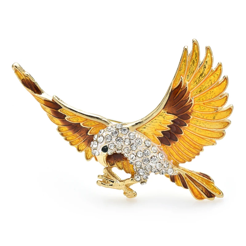 

Wuli&baby Flying Eagle Brooches For Women Unisex 2-color Enamel Fierce Bird Party Casual Brooch Pins Gifts