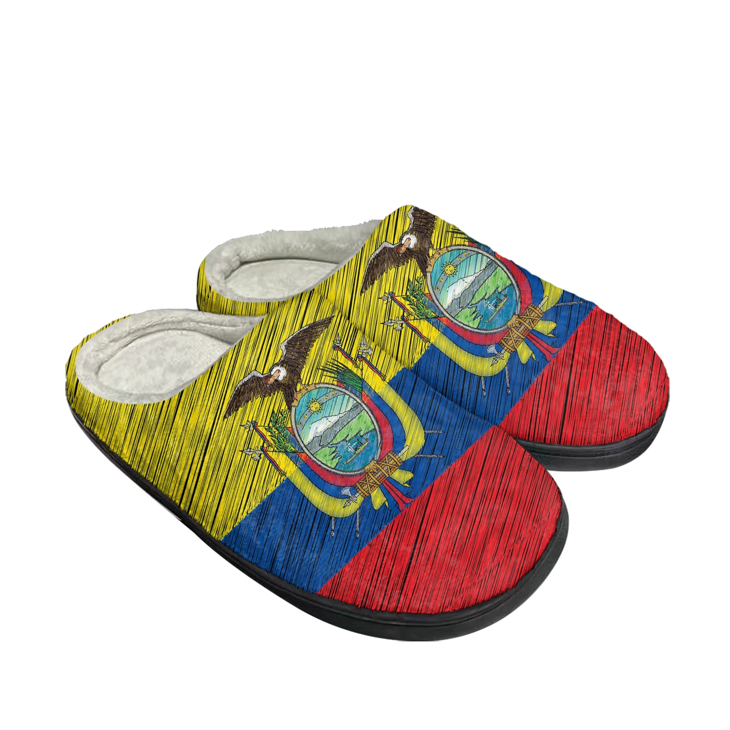 

Ecuador Flag Home Cotton Custom Slippers Mens Womens Sandals Ecuador Plush Bedroom Casual Keep Warm Shoes Thermal Slipper